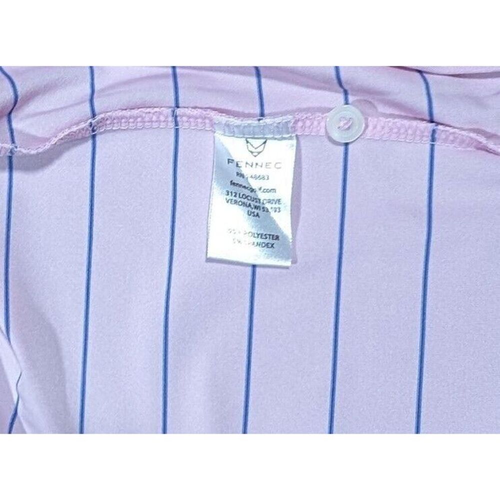 Fennec Golf Polo Lightweight Shirt Pink/Blue Striped Mens XXL Embroidered Pumpco - Picture 7 of 8
